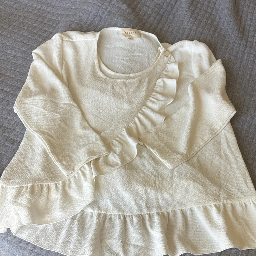 Sezane Cream Ruffle Blouse - Picture 6 of 6